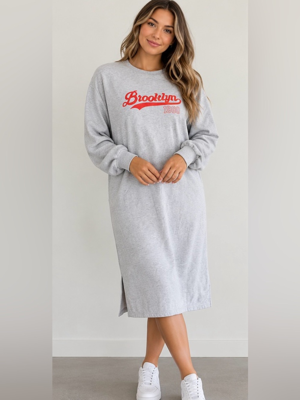 Brooklyn 1980 Gray Sweatshirt Dress